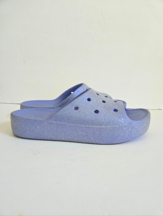 CROCS Shoes - Crocs Classic Platform Slides Sandals Glitter Size 10